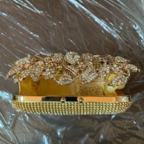 GOLD RHINESTONE CLUTCH - Picture 2 of 3